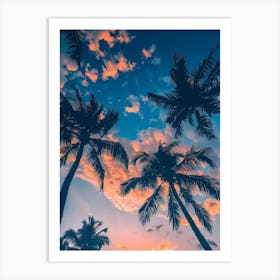 Sunset Palm Trees 1 Art Print