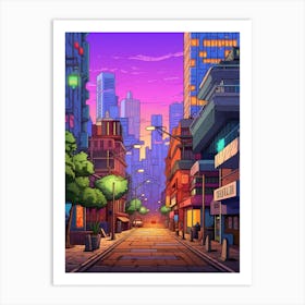 Brutalist Architecture Pixel Art 6 Art Print