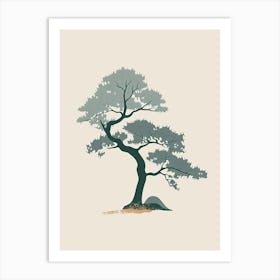 Alder Tree Minimal Japandi Illustration 2 Art Print