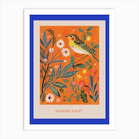 Spring Birds Poster Chimney Swift 2 Art Print