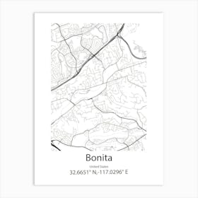 Bonita Springs,United States Minimalist Map 1 Art Print