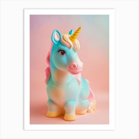 Pastel Toy Unicorn Portrait 3 Art Print