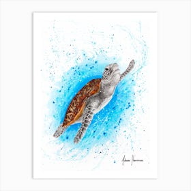 Happy Sea Turtle Art Print