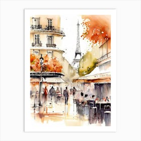 Paris Watercolor Painting 1 Art Print