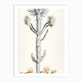 Silver Torch Joshua Tree Minimilist Watercolour  (3) Art Print