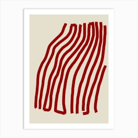 Abstract Red Lines 1 Art Print