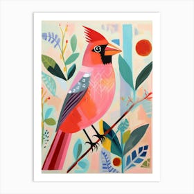 Pink Scandi Cardinal 4 Art Print