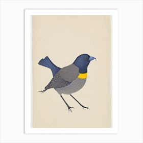 Cowbird Illustration Bird Art Print