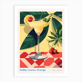 Art Deco Fruity Cocktail Poster Art Print