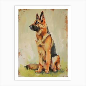 German Shepherd Acrylic Painting 2 Art Print