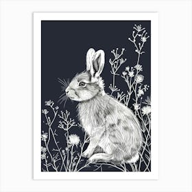 Chinchilla Rabbit Minimalist Illustration 3 Art Print