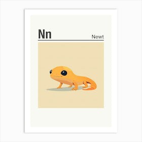 Animals Alphabet Newt 1 Art Print