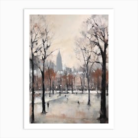 Winter City Park Painting Vondelpark Amsterdam 4 Art Print