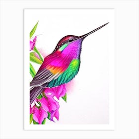 Anna S Hummingbird Marker Art Art Print