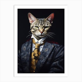 Gangster Cat Egyptian Mau 2 Art Print