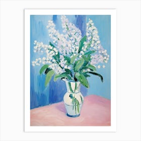 A Vase With Forget Me Not, Flower Bouquet 1 Art Print