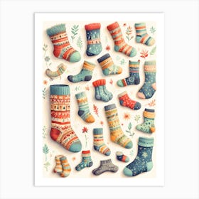 Christmas Socks Art Print