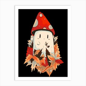 Happy Coffee Mushroom Art Print