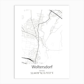 Woltersdorf,Germany Minimalist Map Art Print