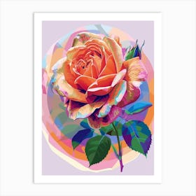 English Roses Circle Painting Abstract 2 Art Print