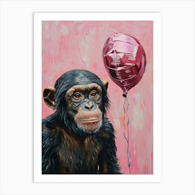 Cute Bonobo 2 With Balloon Art Print