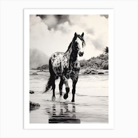 A Horse Oil Painting In Kaanapali Beach Hawaii, Usa, Portrait 2 Art Print