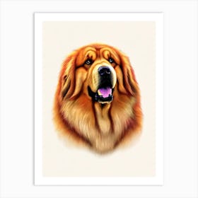 Tibetan Mastiff Illustration Dog Art Print