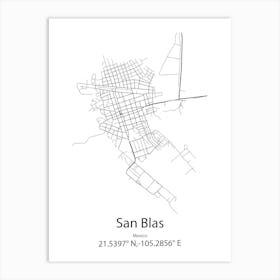 San Blas Atempa,Mexico Minimalist Map Art Print