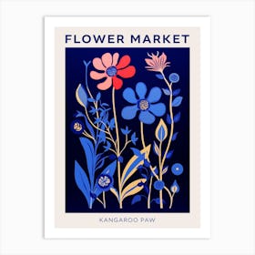 Blue Flower Market Poster Kangaroo Paw 4 Art Print