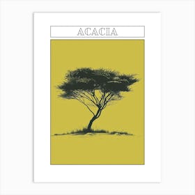 Acacia Tree Minimalistic Drawing 3 Poster Art Print