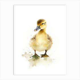 Baby Duckling Watercolour Nursery 1 Art Print