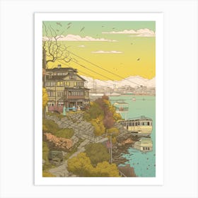 Yokohama Japan Travel Illustration 2 Art Print