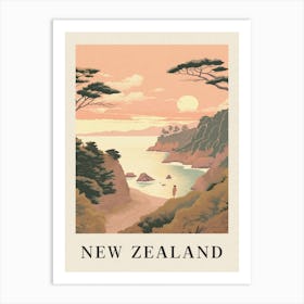 Vintage Travel Poster New Zealand Art Print