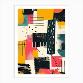 Playful And Colorful Geometric Shapes Arranged In A Fun And Whimsical Way 1 Art Print