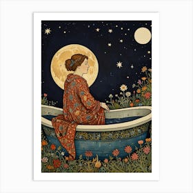 William Morris Bathing In The Moonlight Art Print