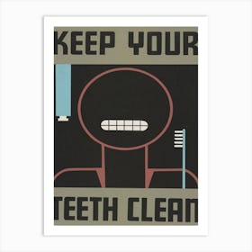 Keep Your Teeth Clean Vintage Poster Art Print