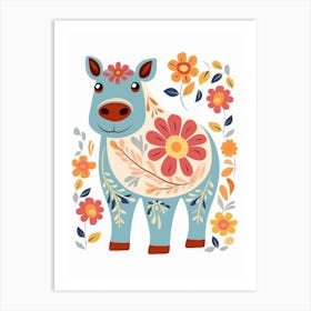 Baby Animal Illustration  Hippo 1 Art Print