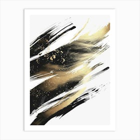 Gold Brush Strokes Canvas Print Art Print