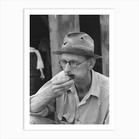 Roustabout Taking Chew Of Tobacco, Seminole Oil Field, Oklahoma By Russell Lee Art Print