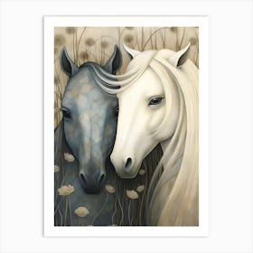 Two Horses In Love Art Print