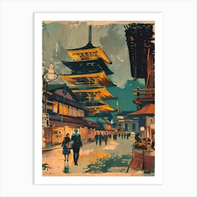 Dotonbori In Osaka Japan Mid Century Modern 2 Art Print