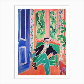 Painting Of Matisse Sitting On A Chair Art Print