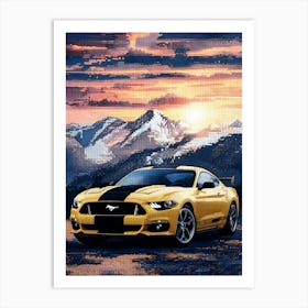 Ford Mustang At Sunset Art Print