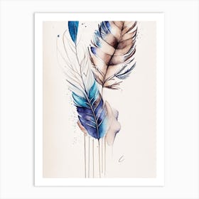 Feather And Birds 1 Symbol Minimal Watercolour Art Print