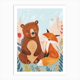 Brown Bear A Bear And A Fox Storybook Illustration 1 Art Print