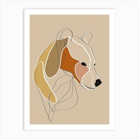 Bear - Boho, Line Art Art Print