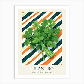 Marche Aux Legumes Cilantro Summer Illustration 3 Art Print