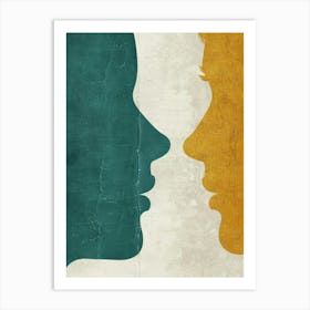 Portrait Of A Woman And A Man Art Print