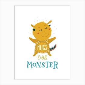Little Monsters Hug Art Print