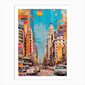 Buenos Aires   Retro Collage Style 2 Art Print